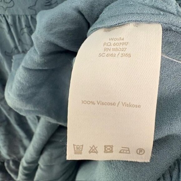 Boden Dress Womens 2 Blue Bird Print 3/4 Sleeve Tiered Ruffle Viscose Boho - Picture 4 of 7